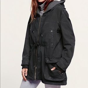 Free People Solid Knit Mixed Cargo Jacket